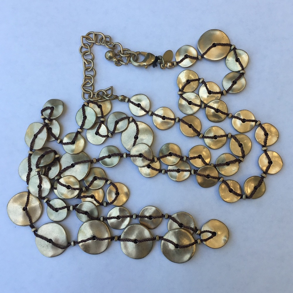 Chico’s Gold Tone Disk Coin Necklace - Picture 3 of 10